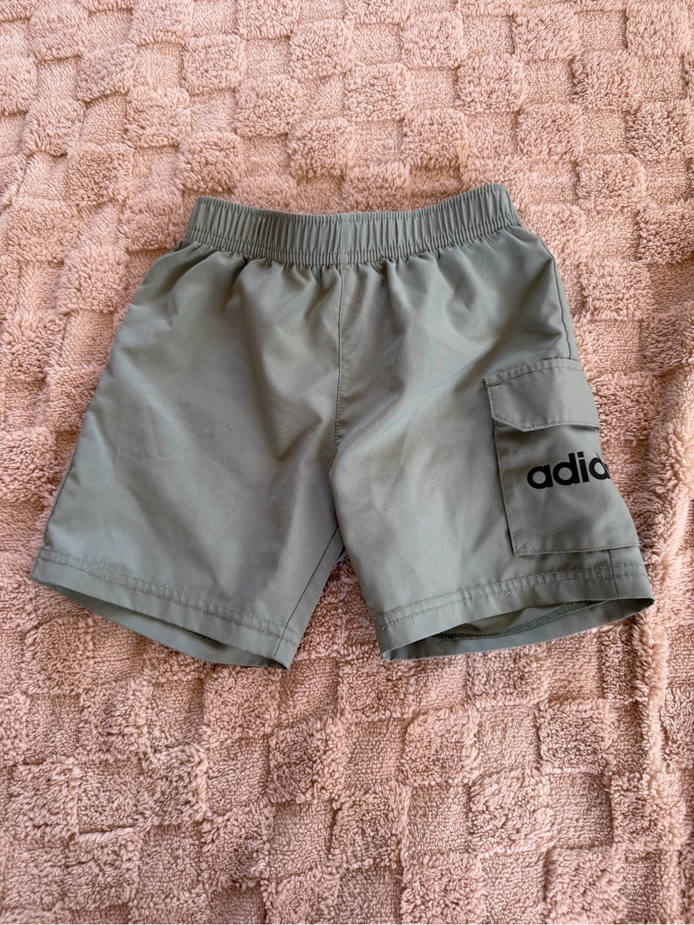 Adidas Boys 4T Gray Cargo Athletic Shorts Pull-On Performance Shorts